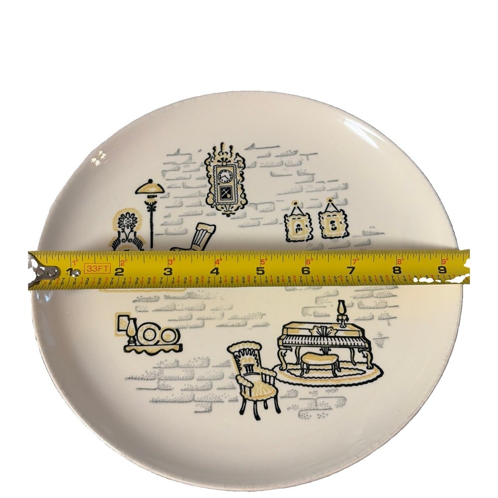 Vintage Marcrest Gay Nineties Dinner Plates Set of 4 10" MCM Hand Decorated USA - Picture 6 of 6